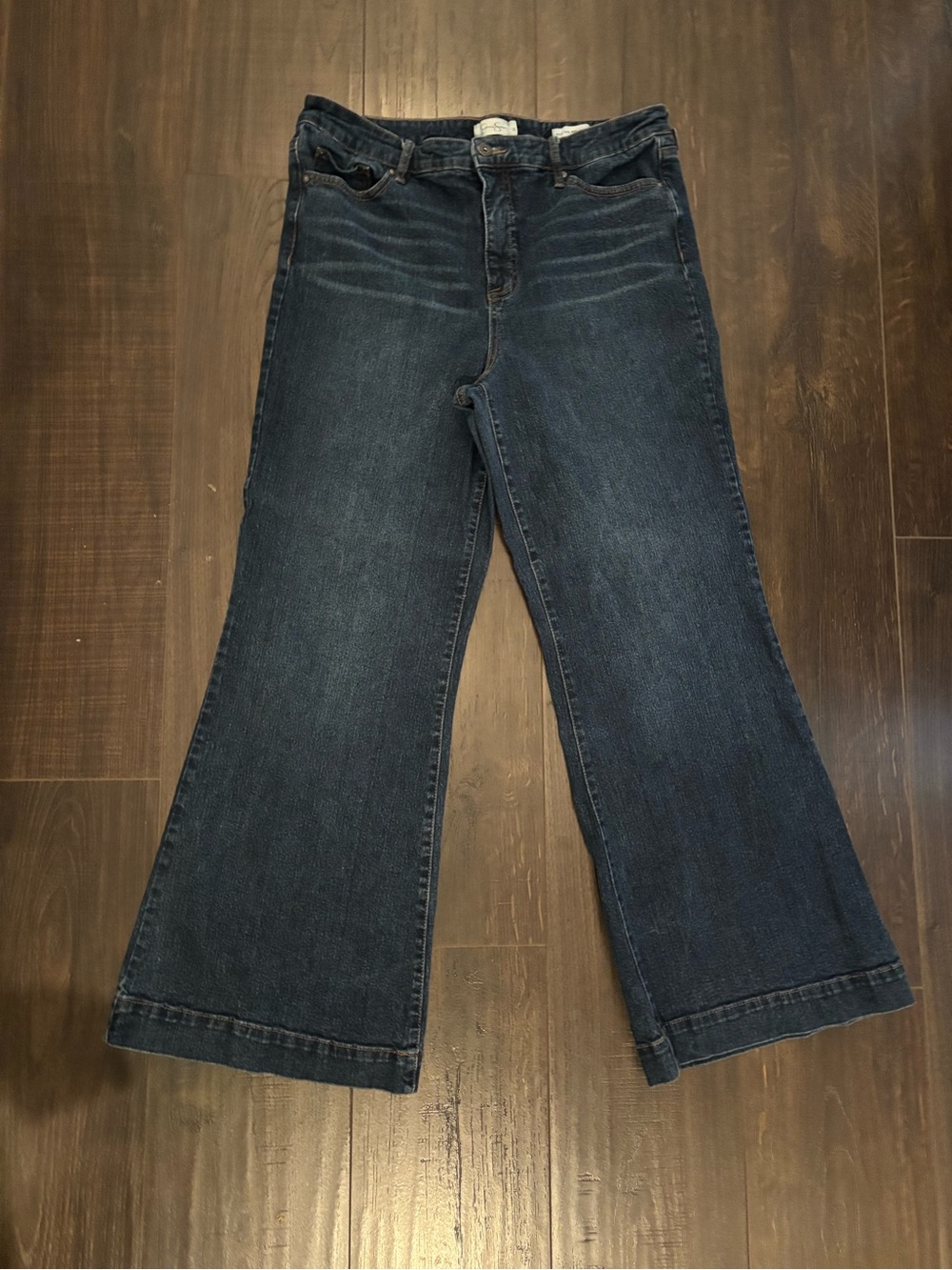 Jessica Simpson Dark Indigo High-Rise Wide Leg Jeans